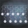 EMOS Ghirlanda di fiocchi di neve con 60 LED, tenda luminosa 135 cm + cavo 5 m, luce bianca fredda, ghirlanda di luci LED + alimentatore di rete, durata 10.000 h, IP44 per interni ed esterni, per