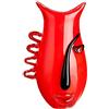 GILDE GLAS art GILDE Vaso di Design in Vetro Art Red Vista - colorato e soffiato in Rosso con Nero Altezza 32 cm Larghezza 18 cm profondità 12 cm