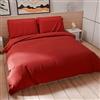 PETTI Artigiani Italiani - Set Copripiumino Matrimoniale 250x200 cm (2 Federe 50x80 cm Incluse), Parure Copripiumino Morbida Microfibra Tinta Unita Rosso