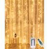 Litogo 300 LED Curtain Luci, 3 Metri Lunghezza, Caldo Bianco