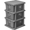 BranQ Home essential Mensola universale multifunzione in cotone, senza BPA, 3 cestini, colore grigio-marrone