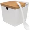 NERTHUS FIH 1335 saliera porcellana quadrata grande con coperchio legno e cucchiaio cucina tavola