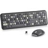 SbocKeeb Ttastiera e Mouse Senza Fili, Tastiera Silenziosa e Mouse Wireless, Full Size, Sottile Tastierino Numerico 2.4GHz, Americana QWERTY per laptop, desktop, MacBook, PC