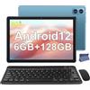 SEBBE WOZIFAN Tablet 10 pollici Android Tablet PC 6GB RAM + 128GB ROM + TF 512GB Octa-Core 2.0 GHz, 8000mAh Batterie | 1280 * 800 Pixel | 5MP+13MP | 5G WiFi | Bluetooth5.0, Tablet con tastiera e mouse Blu