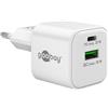 goobay - Caricatore rapido USB C Dual Nano PD (20 W) / QC USB-A (18 W) / USB C per Samsung, iPhone, iPad, MacBook/spina di ricarica/adattatore di ricarica per presa/alimentatore di rete per 65865
