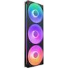 NZXT F360 RGB Core - Telaio singolo 360 mm con 3 ventole RGB 120 mm - Controllo velocità illuminazione - Alta pressione statica e flusso d'aria - Cuscinetti fluidodinamici - 8 LED aRGB - Nero