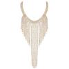 EVER FAITH Collana girocollo con nappa di strass per donne ragazze e scintillanti lungo catena a nappa, Cristallo