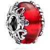 Amuefer Christmas Magic Murano Glass Charm Compatibili Bracciale Collana, Argento Sterling Ciondolo Compleanno Natale Gioielli Regali per le Donne Moglie Amici
