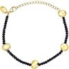 Breil, Collezione B Rocks, Bracciale Donna con Catena in Sandstone Blu, Alternata con Elementi in Acciaio Lucido, Chiusura a Moschettone, Lunghezza Regolabile