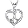 INFUSEU Collana con Iniziale A, Lettera A-Z Alfabeto Capitale Gioielli Doppio Cuore Iniziale Collane Cubic Zirconia Anniversario Compleanno Regali per Donne Coppia, Catena da 20 Pollici