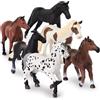 Terra by Battat - Set di 6 figurine realistiche di cavalli da collezione - Cavalli giocattolo in plastica dettagliata, 12 cm - Figurine educative per bambini, giochi di immaginazione, 3 anni+