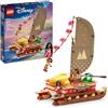 LEGO ǀ Disney Oceania 2 La Canoa di Vaiana - Barca Giocattolo da Costruire con Vela in Tessuto, Ponte Rimovibile, Falò e 3 Mini Bamboline tra cui Loto e Moni, Regalo per Bambine da 6 Anni - 43270