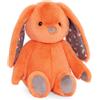 B. toys Happyhues Coral Cutie, coniglietto di peluche lavabile | Coniglietto arancione morbido con orecchie a fantasia e zampe grigio chiaro, peluche lavabile in lavatrice, 0+ mesi