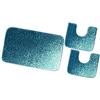 emmevi Tappeto Bagno Set 3 Pezzi Parure Morbido Girowater Assorbente Shaggy Retro Antiscivolo MOD.Ibisco (A) Set 3 Pezzi Rosso