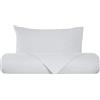 Novilunio Set copripiumino federe parure copripiumino flanella caldo cotone 100% cotone Made in Italy - Una Piazza e Mezza - Bianco