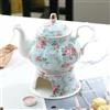 SOREZE Teiera Inglese Britannica da 400 ml con Base riscaldante in Porcellana, Set di teiere con fornello in Ceramica