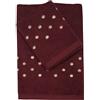 dea Set Asciugamani da bagno Viso + Ospite in spugna 100% Cotone 550gr con Pois ricamato - Coriandoli (Bordeaux)
