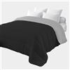Corredocasa Piumone Matrimoniale Invernale, Made in Italy - Morbido Double Face, Trapunta Invernale da 350gr/mq Microfibra Manopesca Traspirante e Anallergica (Nero/Grigio Chiaro, Matrimoniale)