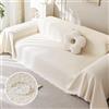 JIcloun Copridivano Impermeabile 2-5 Posti, Telo Angolare Antimacchia Multiuso Morbido - Ideale Come Copritutto, Salvadivano, Plaid, Copriletto o Foulard - Beige
