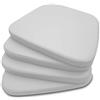 extroitaly Goccia Set 4 Cuscini Bianco in Ecopelle SFODERABILE con Cerniera - Interno Poliuretano INDEFORMABILE - Mis.48/40X43 H.5 UTILE per Seduta Sedia e/o per POLTRONCINA