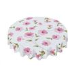 Geroclonup Tovaglia floreale rosa rotonda 152 cm con fiori rosa primaverile tovaglia decorativa con resistente alle pieghe, per casa, cucina, tavolo da pranzo, feste all'aperto, picnic