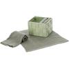 Casatessile Set Lavette Bagno con Cestino Dallas Asciugamani Ospiti, Lavette Spugna Cotone per Viso Bidet, Bambini - Verde