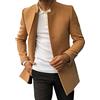 NaLatia Cappotto Midi con Collo Alto da Uomo Autunno/Inverno Cappotto Tweed Slim Tinta Unita Casual alla Moda