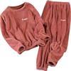 Generic Pigiama Donna Cotone Women's Warm Suit Pajamas for Women Winter Coral Velvet 2024 New Thickened Plus Velvet Large Size Casual Wearable Home Clothes Pigiama Donna Invernale Pigiama Intero (RD1, XXL)
