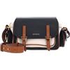 Coccinelle Campus Tricolor Handbag Grained Leather Noir/Lambs/Cuir