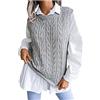 Generic Donne Autunno e Inverno Tinta Unita Girocollo Maglia Maglione Gilet Maglia Senza Maniche A Quadri Maglieria Serbatoi Cardigan Lana Elegante