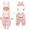 Ezydka Vestiti per Bambole 35-43 cm Vestiti Bambole, Vestiti Bambola Reborn New Born Baby Bambole, Vestiti Bambolotti Regali per Ragazze e Ragazzi, 3 Colori (Rosa e Bianco)