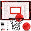 JUOIFIP Canestro Basket da Camera Set, Canestro Basket Bambini, Canestro Basket da Muro con Pompa, Pallone da Basket e Altri Accessori per Porte di Casa, Pareti, Uffici (Rosso)