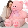 MorisMos Orso Peluche Gigante 150 cm, XXL Rosa Orsacchiotto Peluche Grande, Kawaii Pupazzo Gigante Orso Morbido Orsetto di Peluche Teddy Bear Regalo per Bambino Fidanzata Compleanno San Valentino