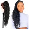 Ser Mulher Brianna Extension Coda Di Cavallo | Facile da applicare | Look naturale 100% | Termofibra resistente | Capelli Lunghi e Ricci,90 cm, 70 cm e 50 cm TERMOFIBRA (1 Nero, 70cm)