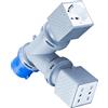 ELETTROWATT - Adattatore industriale Sdoppiatore, Spina CEE, 1 Presa Standard Tedesco Schuko e 1 Presa Civile Bipasso