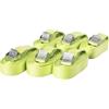 Sandax 6 cinghie di fissaggio resistenti fino a 250 kg; larghezza 25 mm, 1 pezzo da 3 m, 4 m, 5 m e 6 m in nero, blu, rosso, giallo fluo, verde oliva, Giallo