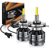 Pulilang H4 LED,360 ° 30000 LM Lampadine Led h4,6500 K Luce Bianca Forte per Fari Alogeni Auto Anabbaglianti o Abbaglianti,IP68 Impermeabile,2 Set