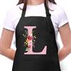 Sinekong Grembiuli da Donna con Iniziali, Impermeabile Regolabile Grembiule da Cucina con 2 Tasca, Regali per Mamma, Moglie, Fidanzata, Compleanno, Natale per Cucina Ristorante Bar Irrigazione, Giardinaggio L