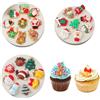 OTKARXUS Stampi per fondente natalizio, 3 pezzi, 26 cavità, pupazzo di neve, albero, Babbo Natale, alce, campana, in silicone, mini stampi da forno in silicone per decorazione di torte, topper per cupcake,
