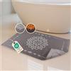 ELEVAVIDA Tappetino da bagno di design, grigio, 45 x 80 cm, in 100% cotone, 1000 g/m2, morbido tappetino da bagno con mandala, assorbente, lavabile in lavatrice, ad asciugatura rapida, colore: grigio