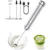 Maestri House Montalatte Elettrico, Controllo di Velocità Stepless, Ricaricabile Schiumatore Manuale del Latte, Premium Foamer per Lattes Cioccolatini Caldi Cappuccino, Fruste Elettrico (argento)