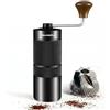 NewlukPro M6 Macinatore da Caffè Manuale Con 24 Impostazioni di Macinazione, Sharp Hexagonal Mill Core e Manico in Noce - Mini Portatile per Ufficio, Viaggi e Camping