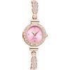 JewelryWe Orologio da donna elegante, analogico, al quarzo, da donna, piccolo, semplice, casual, con cinturino in metallo, oro rosa/argento, Strass - rosa/oro rosa, Glamour