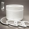 BAGZY Striscia LED Neon 20 Metri Tubo LED Flessibile Esterno Impermeabile Luminosa 220V IP65 120 LED/M Corda Stringa Lampada con Alimentatore di rete e Controller,per Camera da Letto(Bianco)