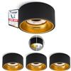 SSC-LUXon 4 plafoniere OLINO nero oro rotondo con effetto frontale intercambiabile - GX53 faretto da soffitto design piatto