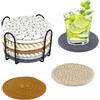 anyìshwu 8 Pezzi sottobicchieri rotondi in cotone, Sottobicchieri per Bevande Riutilizzabili, per Tavolino del Caffè, Assorbenti per Bevande, Decorazione per Cucina e Sala da Pranzo, Rotondi di 11cm