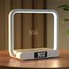 VOSFEEL 4 in 1 Lampada da Comodino, Controllo Touch Lampada da Tavolo, Lampada da Scrivania con Porta USB & Orologi, Adatto per Camera da Letto, Studio, Ufficio