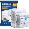 Accenter 8 Pezzi Sacchetti Sottovuoto per Vestiti - Protegge gli Abiti Asciutti Buste Sottovuoto per Vestiti per la Conservazione Stagionale Vacuum Storage Bags - Perfetto per Viaggi e Traslochi