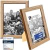 CABBEL confezione doppia (set di 2) cornice per foto DIN A5-15x21 cm, Rovere, robusta cornice in legno MDF, plexiglass
