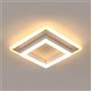 SENQIU Plafoniera LED Soffitto Moderna, 30W 3375LM Lampada da Soffitto Quadrata Bianca, Lampadario da Soffitto LED in Acrilico per Bagno Camera da letto Cucina Soggiorno, Luce Bianco Caldo 3000K, 30CM